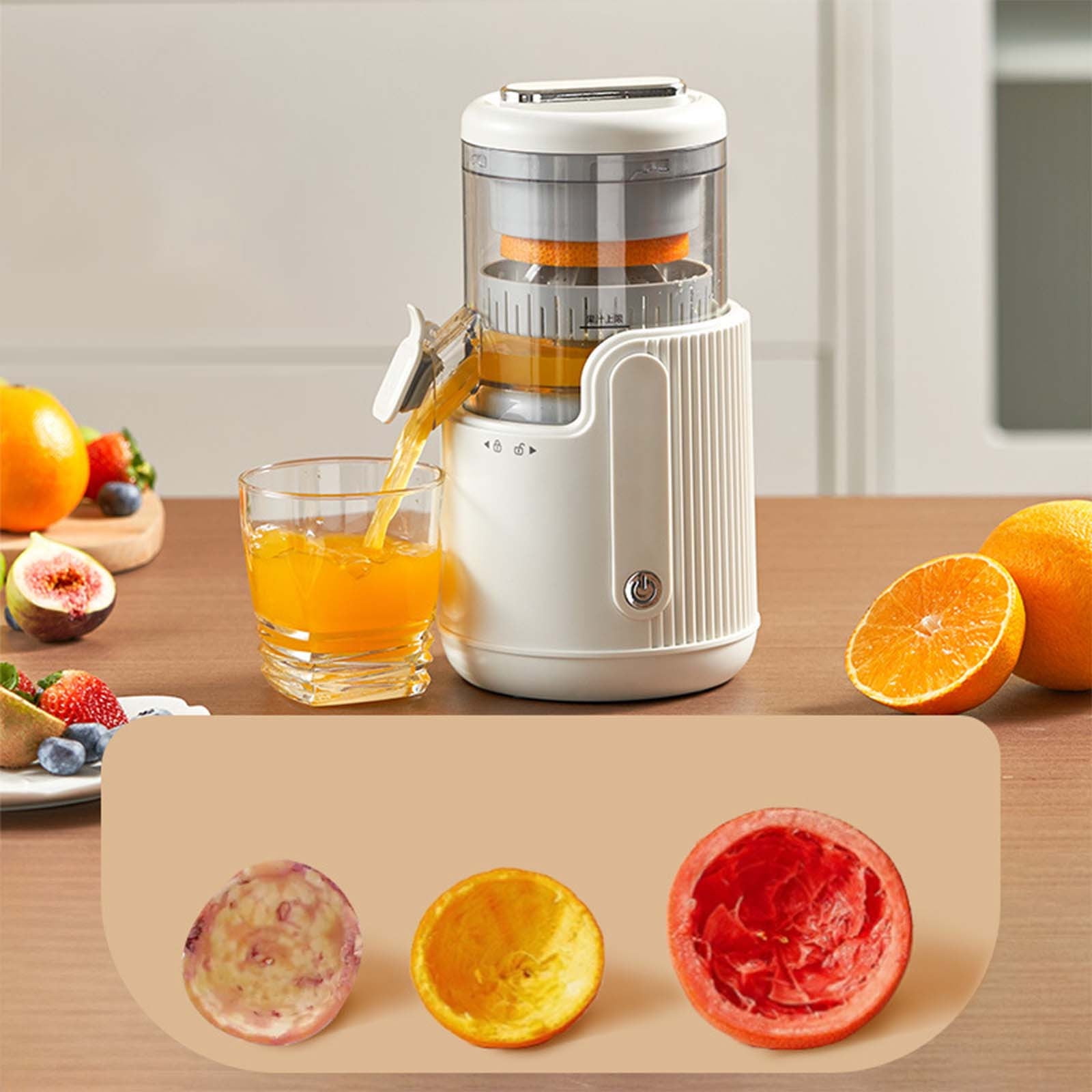 Msgweeeg Juicer Machines Cold Press Juicer Juicer Powerful Slow USB Rechargeable Masticating Juicer 360 Degree Motor Easy To Squeezer for Lemon Orange