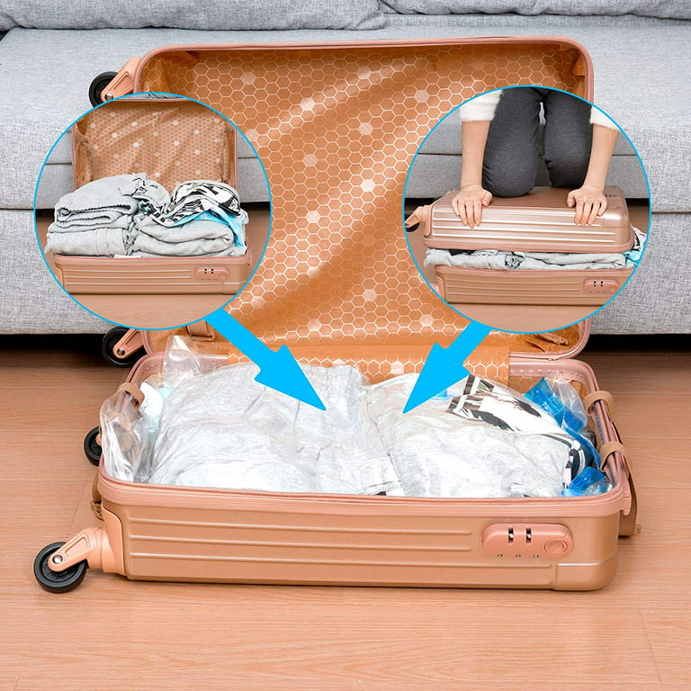 10 PCS L Vacuum Storage Bags Travel Space Saver Garment Seal Clothes w/Hand  Pump