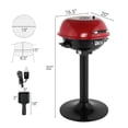 thumbnail image 3 of Electric BBQ Grill with Stand, Portable Double Layer Indoor/Outdoor Electric Grill for Indoor & Outdoor Use, 1600W, Red, 3 of 9