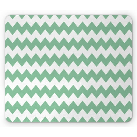 Mint Mouse Pad  Chevron Pattern Horizontal Zigzag Twisty Turns Modern Aztec Folk Inspirations  Rectangle Non-Slip Rubber Mousepad  White Jade Green  by Ambesonne price history on PriceWatchPro