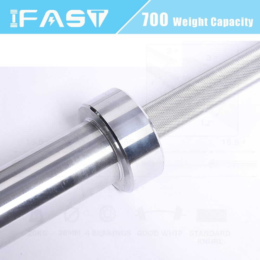Exercise Equipment Barbell Bar for 2" Olympic Plates, Home Gym Weightlifting Bar 4Ft Solid Weight Bar 5Ft Fitness Training Curl Barbell 7.2Ft,Workout Equipment