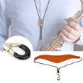 thumbnail image 4 of Soft Sax Leather, Length Of The Rope Can Be Adjusted Perforated Design Sax Shoulder Strap, Soft And Durable A Rotatable Hook For Saxophone Players Music Lovers Orange, 4 of 8