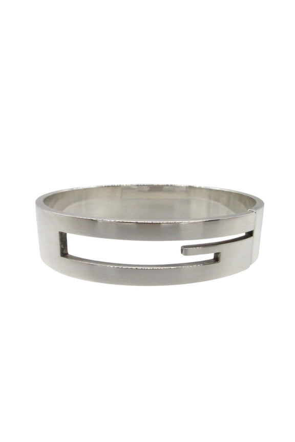 Pre-Owned Gucci G logo cutout bangle in 925 silver (0527GUCCI) (Good)