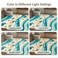 thumbnail image 7 of ODIKA 8'x10' Washable Area Rug Nautical Turtle Ocean Beachy Waves Entry Themed Teal Bathroom for Dining Room, Large Office, Lounge, Non-Slip Chair-Friendly Mat, 7 of 7