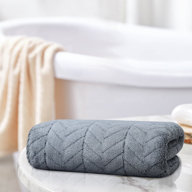 Toalla de Terciopelo Corals, Absorbente y Seca para El Cabello para Adultos, Suave, de Playa, de Secado Rápido, para Uso Diario, con Diseño de Espiga de Trigo.