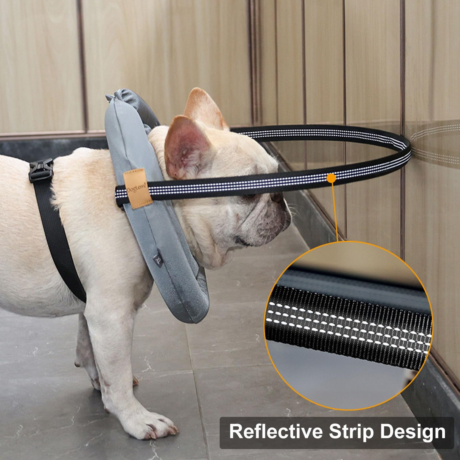 Small Dog Blind Dog Harness Guiding Device, Lightweight Collar for Blind Cat Small Dog, Adjustable Blind Cat Accessories, Pet Anti-Collision Ring Collar for Protective & Build Confidence XS
