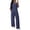Womens Summer Set - Blue, variant on Two Piece Sets forWomen Off Shoulder Short Sleeve Slouchy Top and Drawstring Wide Leg Lounge Pants Set Comfy Solid Color Streetwear Outfits
