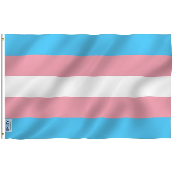 ANLEY [Fly Breeze] 3x5 Feet Transgender Pride Flag - Vivid Color and UV Fade Resistant - Canvas Header and Brass Grommets - LGBT Banner Flags