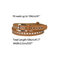 thumbnail image 3 of INSPIRE CHIC Women Grommet PU Leather Belt Metal Pin Buckle Skinny Plus Size Waist Belts for Jeans Dress 104cm/41" Brown, 3 of 4