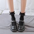 thumbnail image 5 of Calcetines tobilleros de algodón japoneses para mujeres y niñas, medias de uniforme de Color liso, estilo Harajuku, Lolita, Kawaii, con volantes y volantes, 5 of 5
