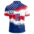 thumbnail image 5 of USA 2026 Soccer Cup Style Patriotic Polo Shirt for Men, Short Sleeve Quick-Dry Mesh Breathable Top with Stars & Stripes Graphic, Lightweight Sports Jersey, 1 PC Red XL, 5 of 5