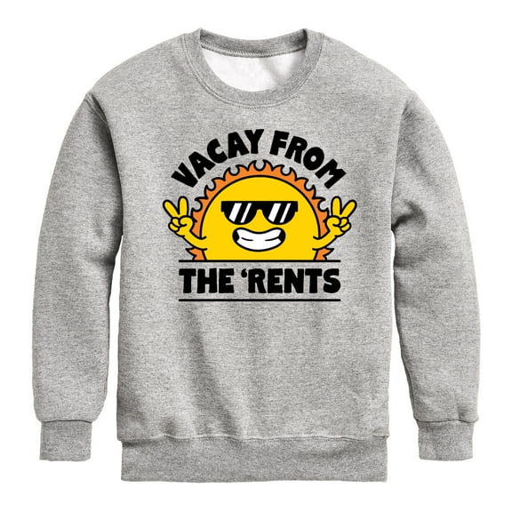 Instant Message - Vacay From The Rents - Toddler & Youth Crewneck Fleece Sweatshirt
