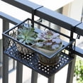 thumbnail image 4 of Yeacher Flower Pot Stand Rack Deck Rail Flowerpot Railing Shelf Balcony Rail Planter Shelf Fence Railing Flower Pots Holder, 4 of 6