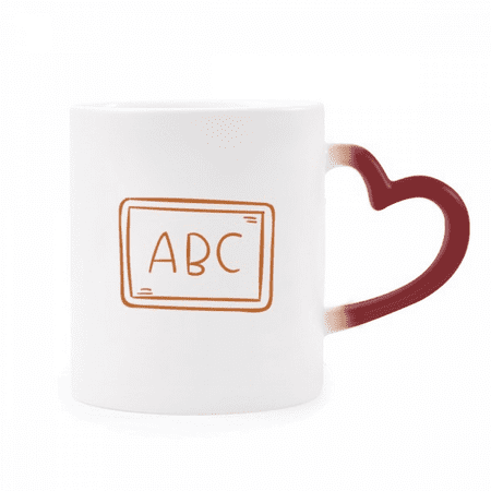 

Knowledge Display English Alphabet Blackboard Heat Sensitive Mug Red Color Changing Stoneware Cup