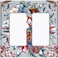 thumbnail image 6 of Metal Light Switch Plate Cover Flower Bouquet Colorful Pastel Blue FLW012, 6 of 13