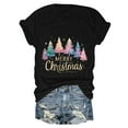 thumbnail image 6 of larppty Christmas Shirts for Women Christmas Tree Printed Tshirts Short Sleeve Round Neck Tops (Black, 3XL), 6 of 6