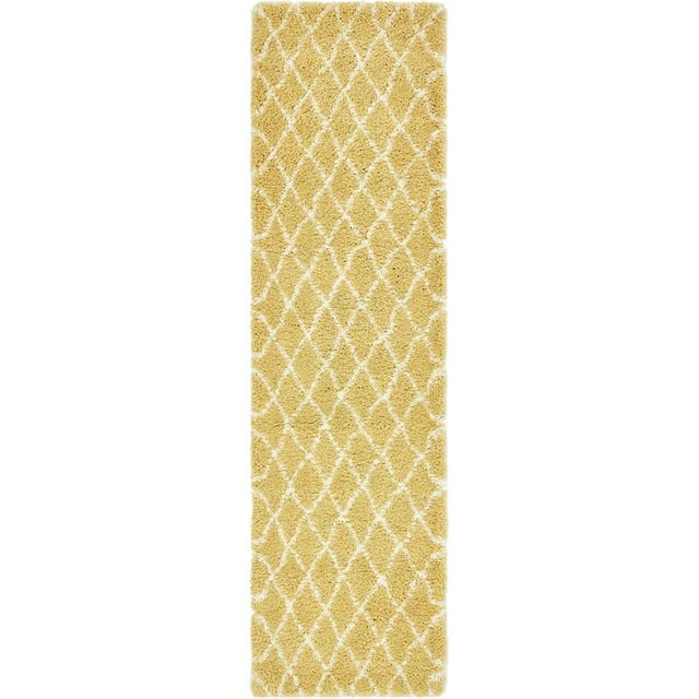 Unique Loom Tapis Design Géométrique Rabat 2' 7 x 10' Jaune/ivoire