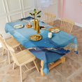 thumbnail image 3 of Blue Gold Marble Pattern Rectangle Tablecloth 60"x120",Waterproof Polyester Rectangle Table Cloth, Wipeable Spillproof Polyester Tablecloth for Dining, Camping, Indoor and Outdoor, 3 of 6