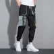 thumbnail image 4 of Pantalones cargo para hombre, negros, empalmados, para trekking, para hombre, estilo emo, de nailon, de diseñador callejero, estilo harén, de gran tamaño, estilo vintage, holgados, informales, a la mo, 4 of 5