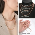 thumbnail image 3 of PROSTEEL 3mm Herringbone Chain Necklace Women Rose Gold Plated Chokers Stainless Steel Link Chain 12.5inches for Mom Daughter Birthday Gift, 3 of 6