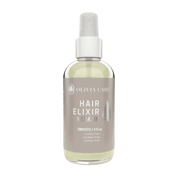 Olivia Care Hair Elixir with  Hydrolyzed Keratin & Safflower Seed Oil, Lightweight Hair Oil Treatment, 4 fl oz