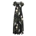 thumbnail image 4 of Baikeli Liquidation d'Été Robes Robes d'Été pour Femmes 2024 Robe Soleil à Imprimé Floral Tunique à Col Rond Ensembles Robe Portefeuille Moulante Robe Maxi Extraterrestre Robes de Printemps, 4 of 5