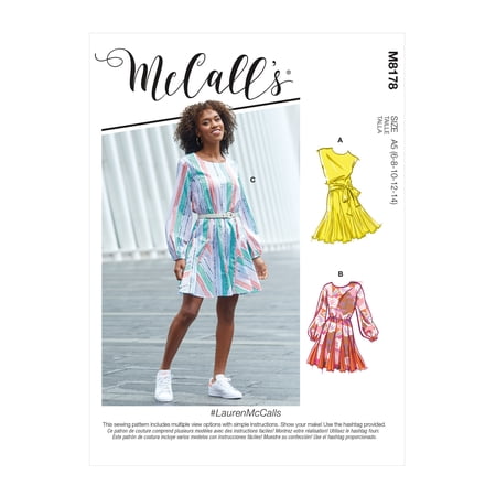 McCall s Sewing Pattern 8178 - Misses Dresses & Belt Size: A5 (6-8-10-12-14)