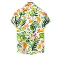 thumbnail image 6 of Sakmal Button Down Hawaiian Shirts Men Short Sleeve Breathable Tshirts Yellow Floral Tropical Shirts for Men XL, 6 of 6