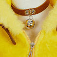 thumbnail image 6 of MOBBUNNY PM Derivative Yellow Fluffy Bodycon Romper Hooded Bodysuit with Thigh socks and Choker, L, 6 of 11