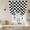 Black White, variant on Black White Plaid Balloon Curtains 63 Inch Length for Living Room/Bedroom, Farmhouse Modern Minimalist Geometric Rod Pocket Privacy Door Curtains Decorative Tie Up Shade for Window 52"x63"