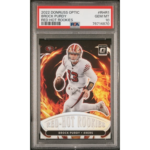 Brock Purdy 49ers 2022 Donruss Optic Red Hot Rookies Card #RHR-1 PSA 10 Gem Mint