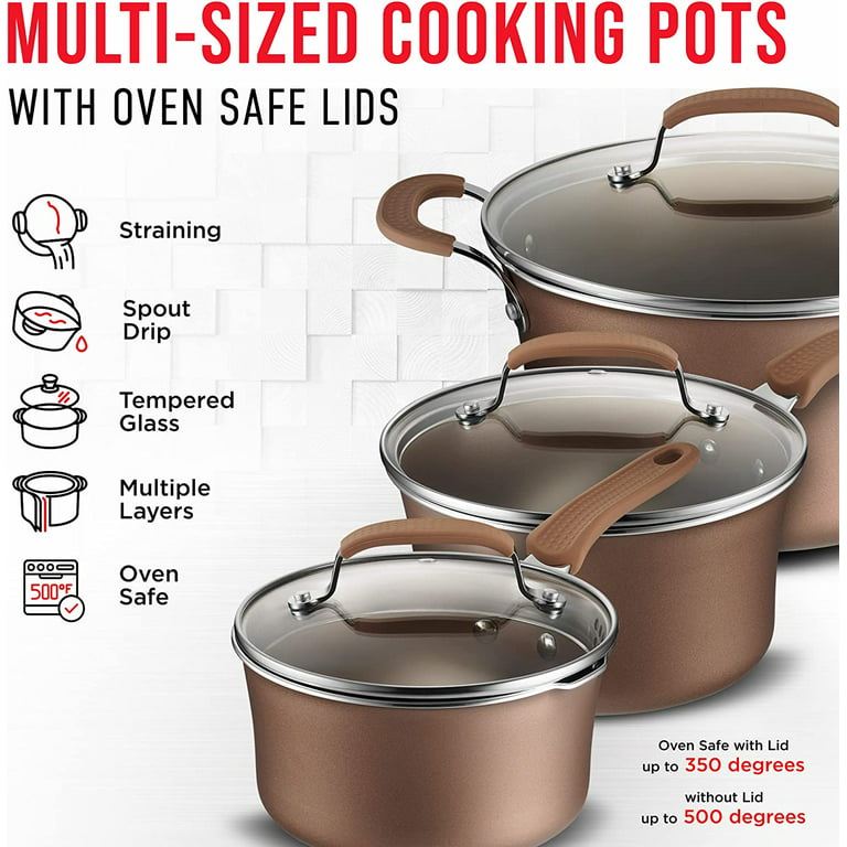 Cookware Set -23 Piece Multi-Sized Cooking Pots with Lids, Skillet
