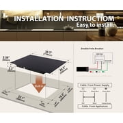 30 Induction Cooktop, 4 Burner Cooktop, 7000W, Boost Function, (No Plug)