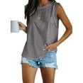 thumbnail image 3 of Loose Fit Casual Crew Neck T Shirts Basic Tee Tops Summer Sleeveless Women's Tank Top, 3 of 6