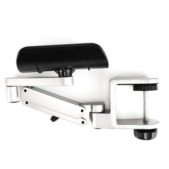 Metal Adjustable Arm Rest Wrist Support Extended Mouse Pad Armrest for Computer Ergonomic Hand Comfort Silver