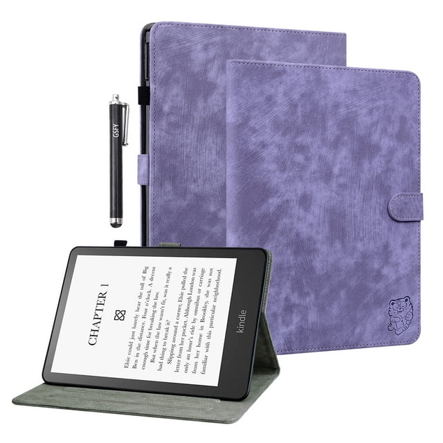GSFY Case for All-New Kindle Paperwhite (12th Generation, 2024), PU Leather Wallet Auto Sleep/Wake Cover for 7" 2024 Kindle Paperwhite / Colorsoft Signature Edition & Kindle Paperwhite, Purple