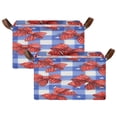 thumbnail image 2 of Foldable Storage Basket Waterproof Fabric Features Metal Frame + Hollow Board Support For Clothing and Toy Storage Mediumx1 Retro Red Polka Dot Bows, 2 of 8