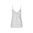 thumbnail image 5 of Miluxas Womens Sequin Sleeveless Sparkly Tank Tops V Neck Strappy Shimmer Cami Top Sparkle Shirt for Partty Club Silver, 5 of 7