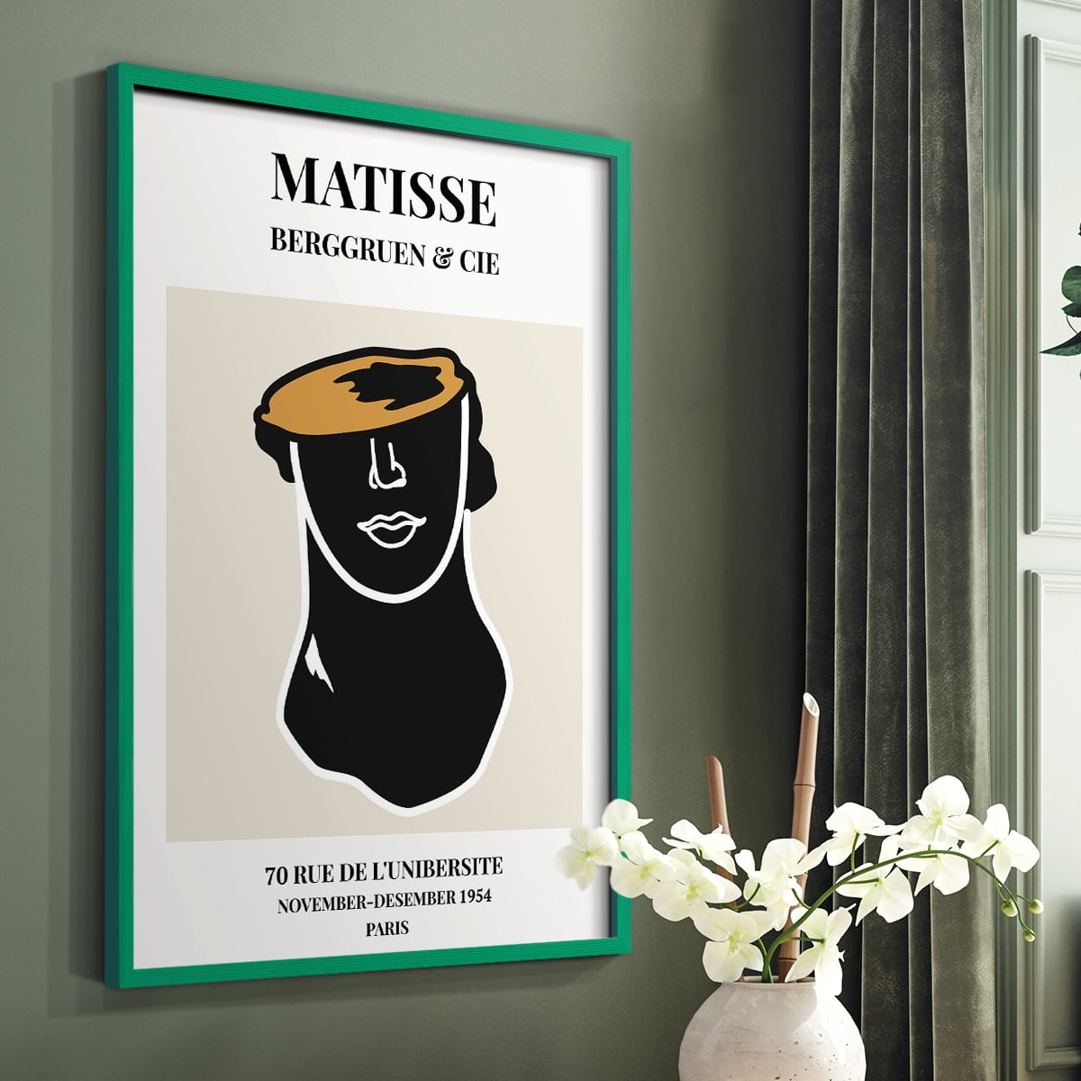 Matisse CXXII Framed Print in Green Solid Wood 16 x 20 Framed Print