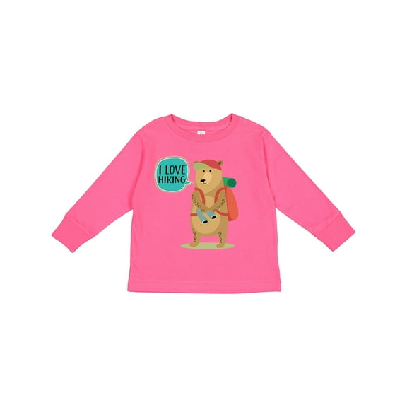 Inktastic Hiker Backpacking I Love Hiking Boys or Girls Long Sleeve Toddler T-Shirt