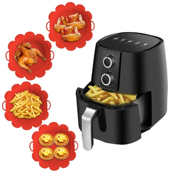 EGNMCR Baking Mats Reusable Gas Fryer Baking Tray Flower Shaped Fryer Tray Pad Baking ma t