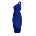 thumbnail image 3 of Baqcunre Midi Dresses For Women Women'S Sleeveless Hollowed Out Shoulder Asymmetrical Mid Length Dress Summer Dresses 2023 Corset Dress Blue Dress XXL, 3 of 8