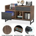 thumbnail image 6 of Tribesigns 2 Drawers File Cabinet, 39 inch Lateral Filing Cabinet with Open Storage Shelves for Home Office, Rustic Brown, 6 of 7