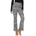 thumbnail image 4 of INSPIRE CHIC Women's Pants High Waist Cow Print Casual Flare Bell Bottom Stretch Long Pants L Black-Zebra, 4 of 6
