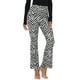 thumbnail image 4 of Pantalones de mujer Inspire Chic de cintura alta con estampado de vaca, casuales, de campana, ajustados, largos, XS, negro-cebra, 4 of 6
