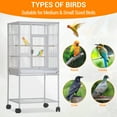 thumbnail image 2 of Yiwa 41" Steel Frame Bird Cage, Large Metal Parrot Cage with Play Open Top, Rolling Stand, and Slide-Out Tray for Indoor Macaws, Cockatiels, and Conures, 2 of 8
