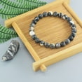 Black White Zebra Jasper Bracelets Men Women Natural Stone Round Bead