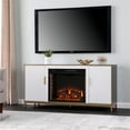 thumbnail image 2 of Southern Enterprises Daltaire Wood and Metal Fireplace Media Console in White, 2 of 2