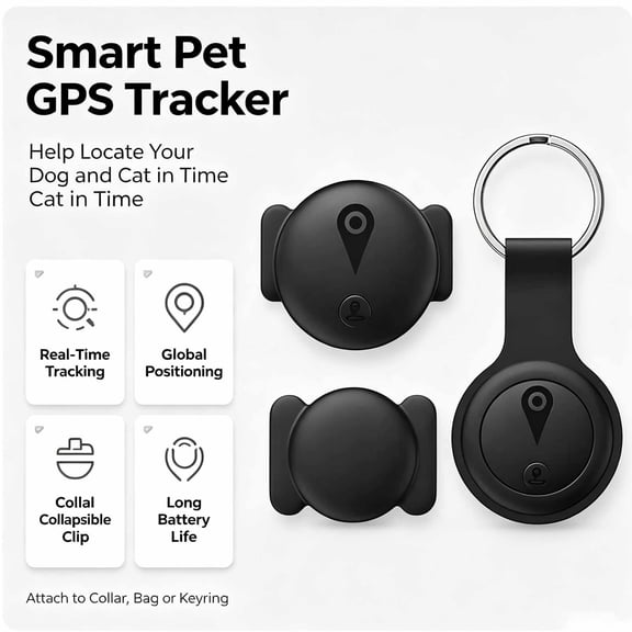 ROSINE Gps Tracker for Dogs,Smart Collar with Real-Time Location-Pet Location Tracker with Holder,No Monthly Fee/No Sim Card,Works with Ios Find My,Ultra-Slim,Ip68 Waterproof,Reliable Performance