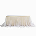 thumbnail image 6 of Efavormart 21Ft Champagne Extra Long 48" Two Layered Tulle & Satin Table Skirt For Wedding Party Decoration, 6 of 11